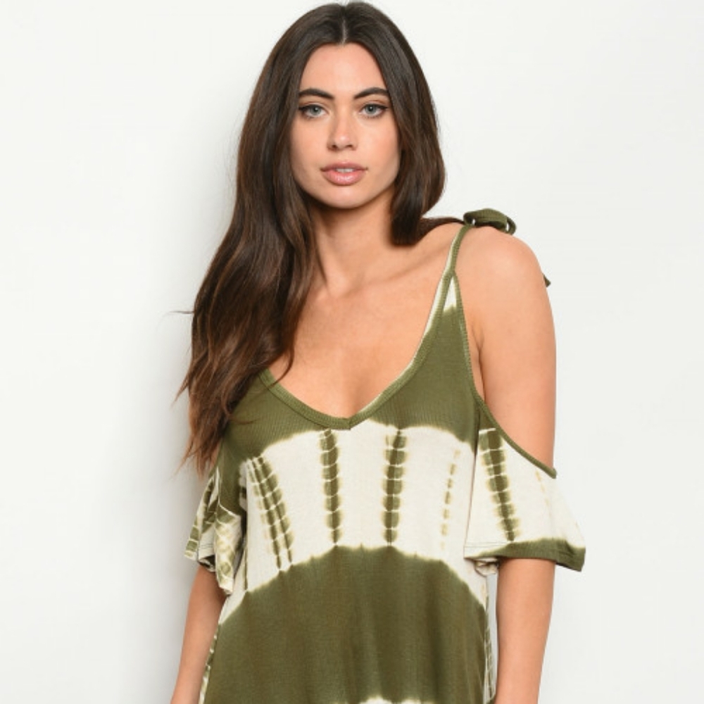 SALE🔥LAST 2! Cold Shoulder Tie Dye Tunic Top